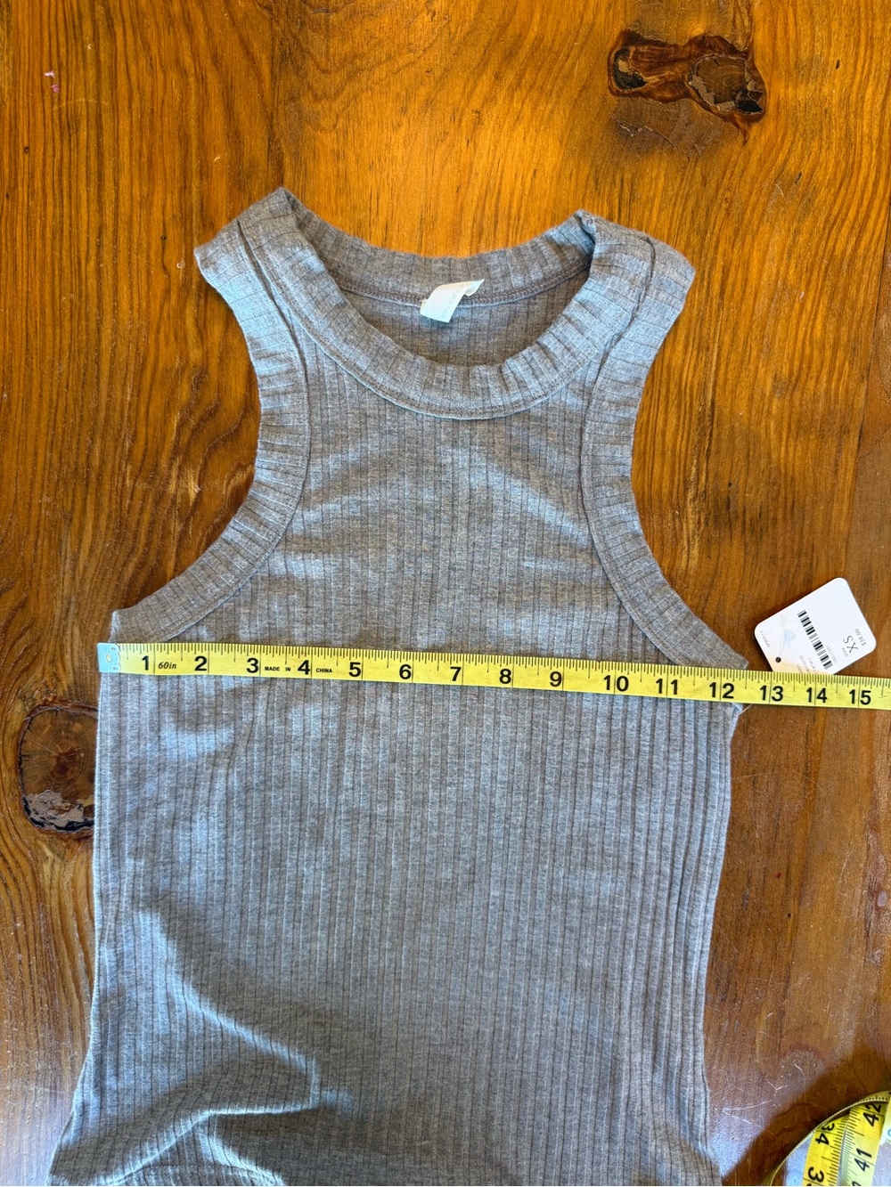 FP Movement by Free People Ribbed High Neck Racerback Tank Top - Gray XS - Picture 6 of 7